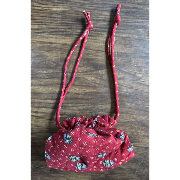 Vera Bradley Provincial Red Jewelry Drawstring Pouch Retired 8 Pockets Rare EUC - Picture 6 of 6